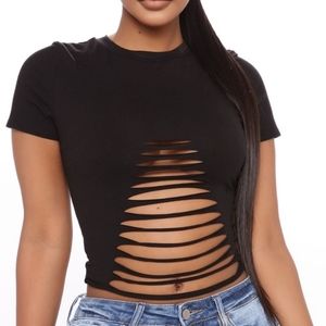 Cut Out Laser Cut Tee Top